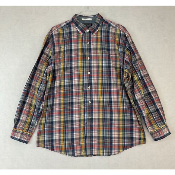 Nautica Other - Nautica Shirt Mens XL Blue Yellow Plaid Button Up Down Long Sleeve Casual Cotton